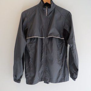 MEC Lightweight Reflective Running Windbreaker Jacket Gray Made in Canada M